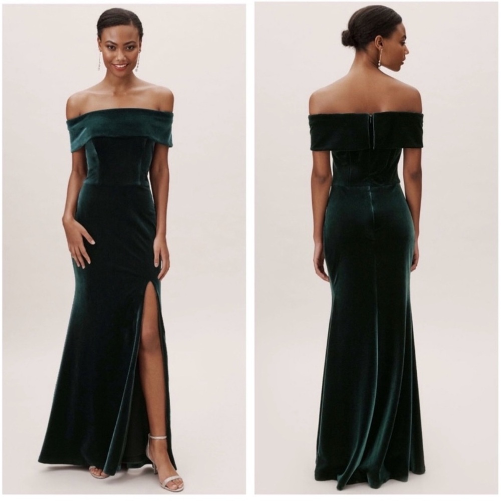 NWT BHLDN Fawn Velvet Maxi Dress Emerald Green Anthropologie
